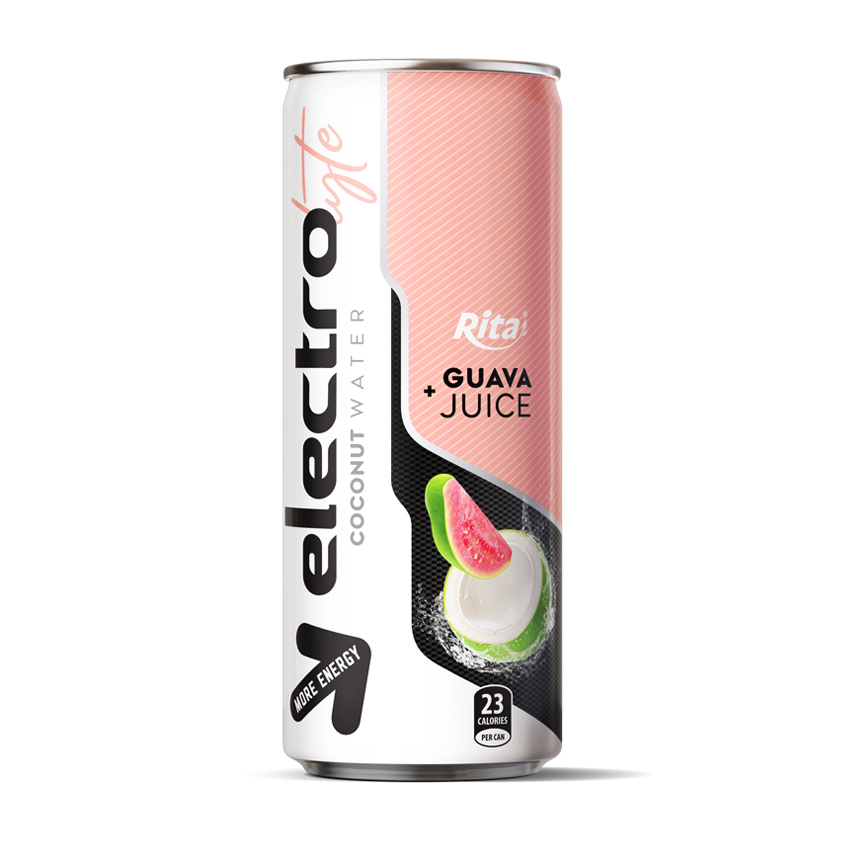 250ml cans more energy  Electrolyte Coconut water guava