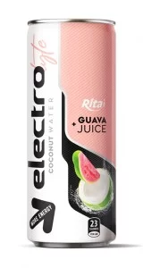 250ml cans more energy  Electrolyte Coconut water guava