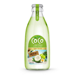 250ml glass bottle 100 pure apple Coconut  water own brand