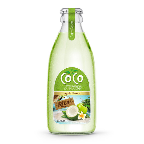 250ml glass bottle 100 pure apple Coconut  water own brand