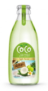 250ml glass bottle 100 pure apple Coconut  water own brand