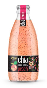 250ml glass bottle Chia seed drink with peach flavor RITA brand