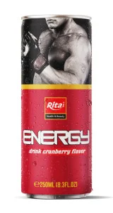 250ml slim can Energy with Cranberry