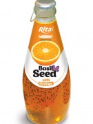 290ml glass bottle Basil Seed drink  with Orange juice