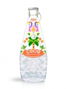 290ml Glass Bottle Orange Flavour Sparkling Coconut Water with Pulp