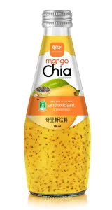 290ml glass bottle Best Chia seed drink with mango detox and antioxidant