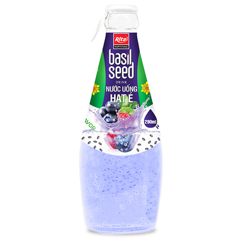 290ml glass bottle basil seed blueberry