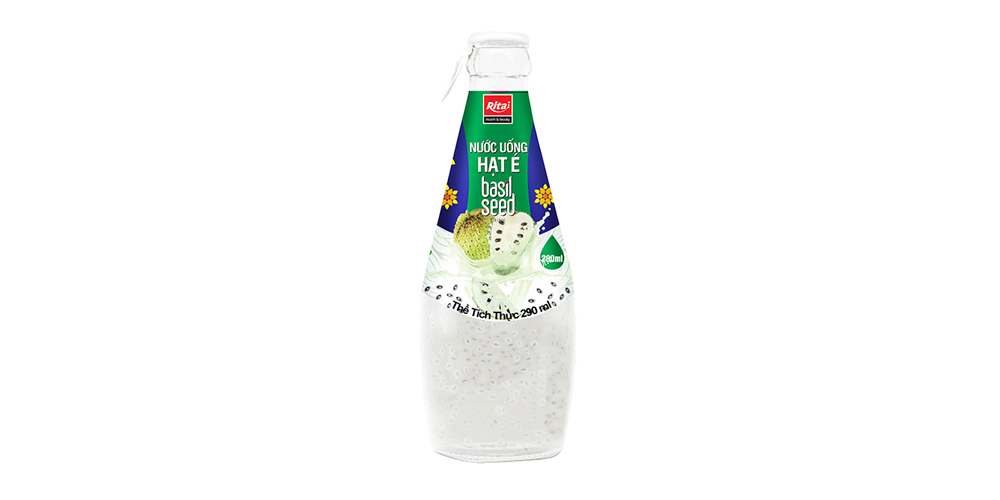 290ml glass bottle basil seed soursop juice