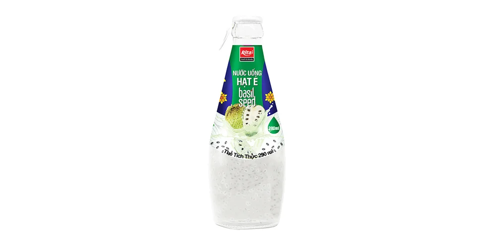 290ml glass bottle basil seed soursop juice
