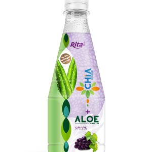 300ml Pet bottle Grape flavor Chia seed with aloe vera