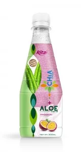 300ml Pet bottle Passion flavor Chia seed with aloe vera