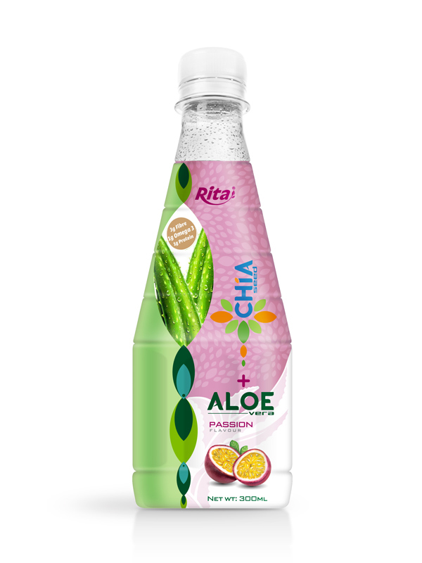 300ml pet bottle chia seed drink with aloe vera juice and passion fruit flavor whole foods