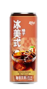 315ml Sleek Can Iced Americano Coffee drink Hazelnut Flavor