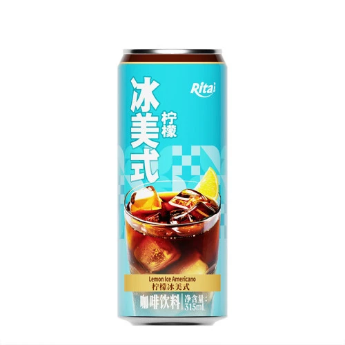 315ml sleek can Iced Americano coffee drink with lemon