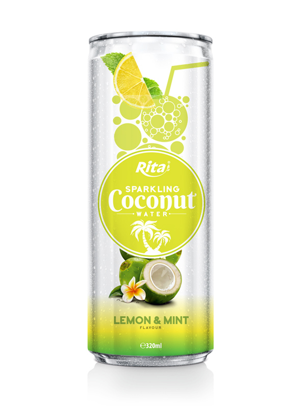 320m Alu Can Lemon & Mint Flavour Sparkling Coconut Water