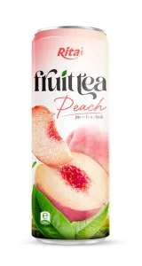 320ml Sleek alu can Peach juice tea drink healthy with green tea
