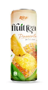 320ml Sleek alu can best Pineapple  juice tea drink healthy with green tea