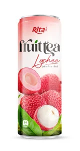 320ml Sleek alu can taste Lychee juice tea drink healthy with green tea