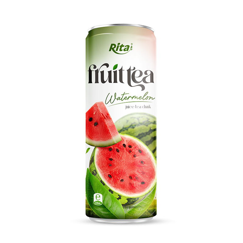 320ml Sleek alu can watermelon juice tea drink healthy with green tea leaves