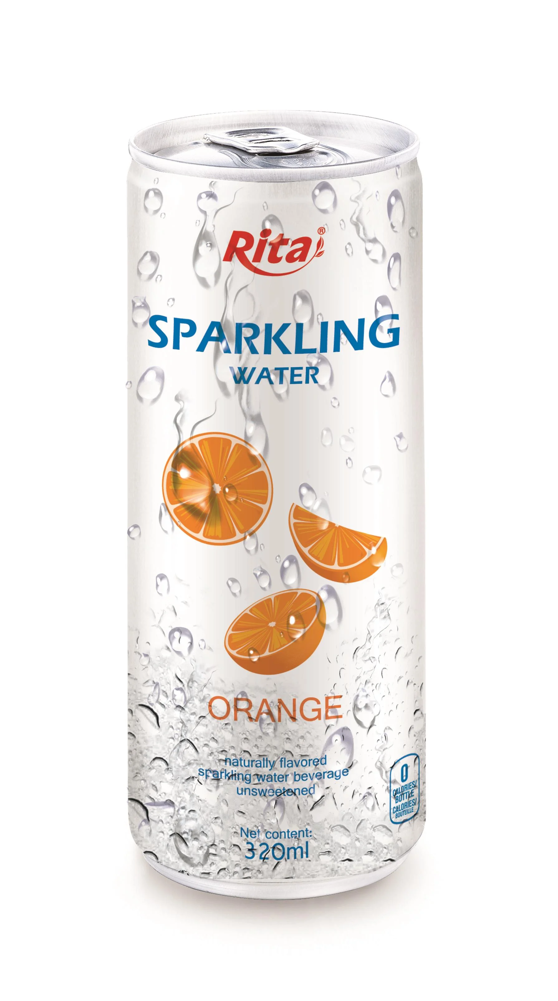 320ml Slim Can Orange Flavored Sparkling Water