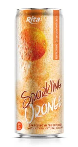 320ml sleek can Sparkling Orange water with other natural flavor