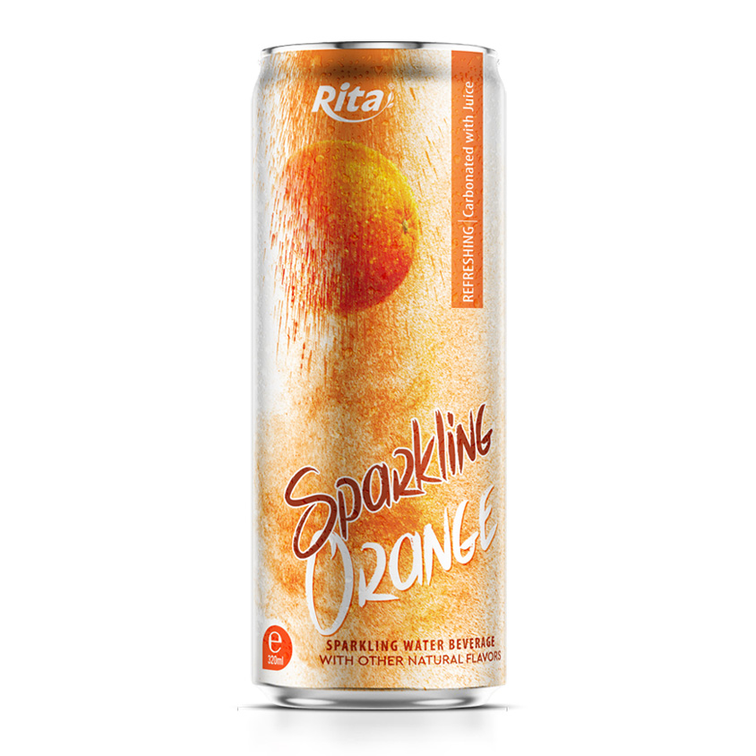 320ml sleek can Sparkling Orange water with other natural flavor