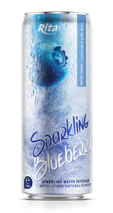 320ml sleek can Sparkling blueberry water with other natural flavor