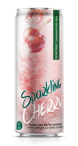 320ml sleek can Sparkling cherry water with other natural flavor