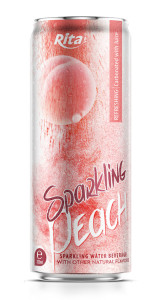 320ml sleek can Sparkling peach water with other natural flavor