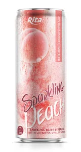 320ml sleek can Sparkling peach water with other natural flavor