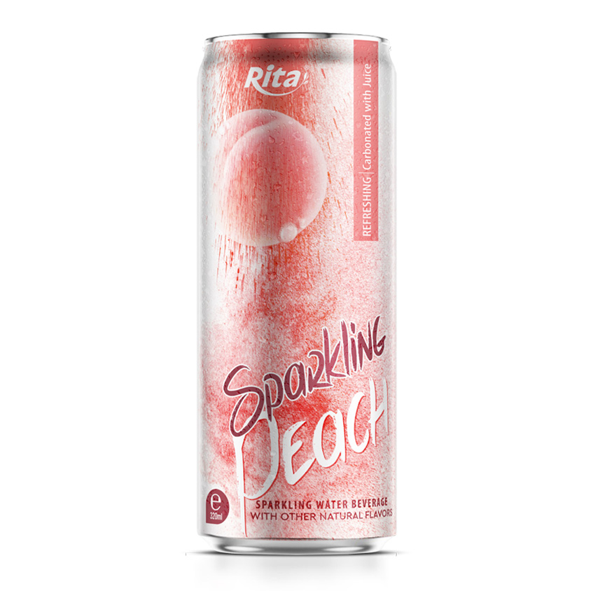 320ml sleek can Sparkling peach water with other natural flavor