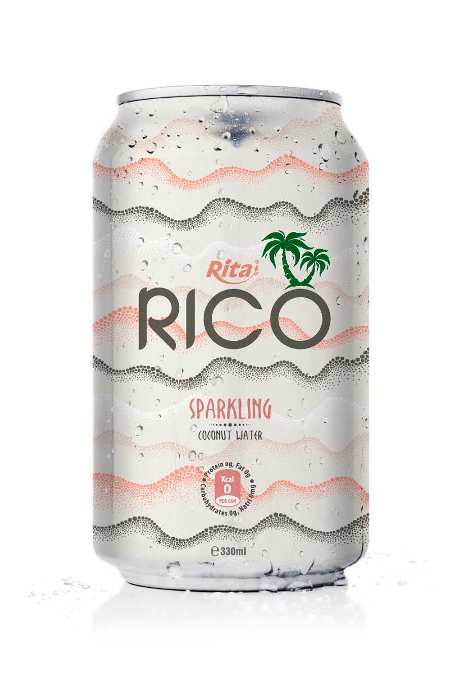 330ml Canned Sparkling Coconut Water RITA Fruit Juice