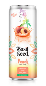 330ml cans Basil seed drink with Peach juice