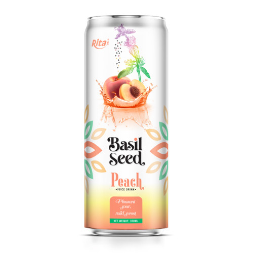 330ml cans Basil seed drink with Peach juice