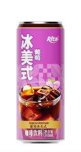 Iced Americano Coffee Drink with Green Coconut Flavor