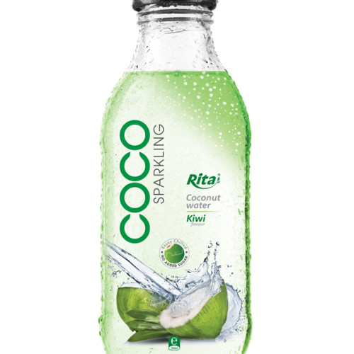 350ml Glass bottle Kiwi Flavor Sparking Coconut water