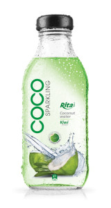 350ml Glass bottle Kiwi Flavor Sparking Coconut water