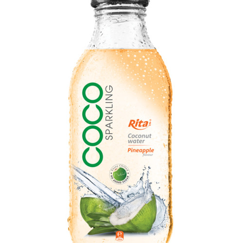 350ml Glass bottle Pineapple Flavor Sparking Coconut water