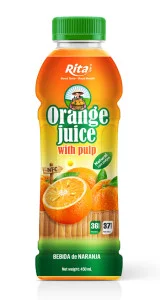 450ml pet bottle Orange juice with Pulp Drink Natural