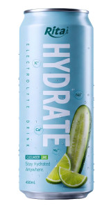 490ml Cucumber and Lime Electrolyte Juice Drink in Aluminum Can