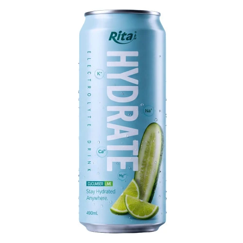 490ml Cucumber and Lime Electrolyte Juice Drink in Aluminum Can 7