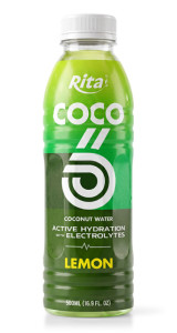 500ml Lemon Flavored Coconut Water with Electrolytes PET Bottle 500ml Lemon Flavored Coconut Water with Electrolytes PET Bottle