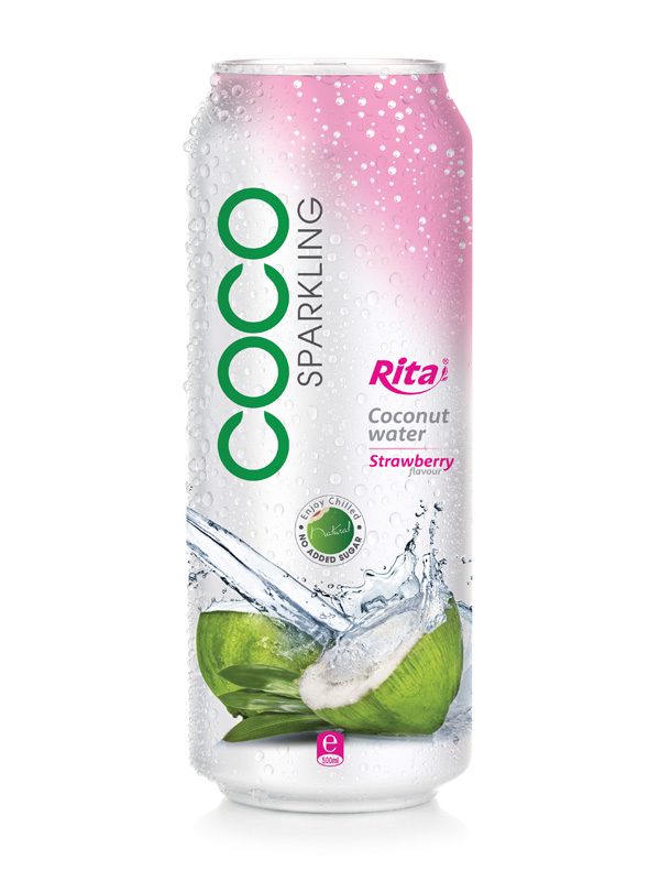 500ml Alu Can Strawberry Flavor With Sparking Coconut Water Rita Beverage