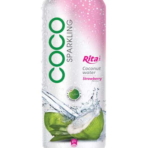 500ml alu can Strawberry flavor with sparking coconut water