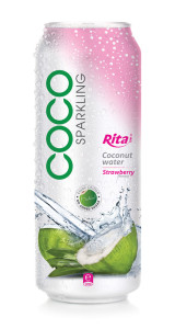 500ml alu can Strawberry flavor with sparking coconut water