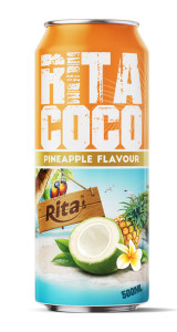 500ml canned RITACOCO coconut water with pineapple flavour