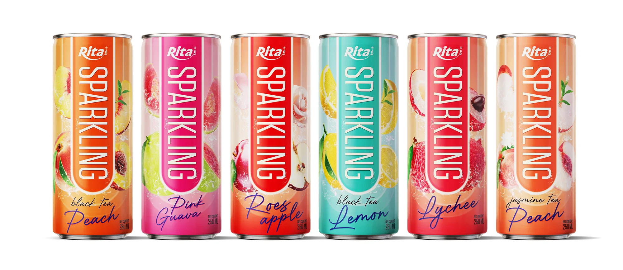 Sparkling drink fruit apple and roes 250ml cans
