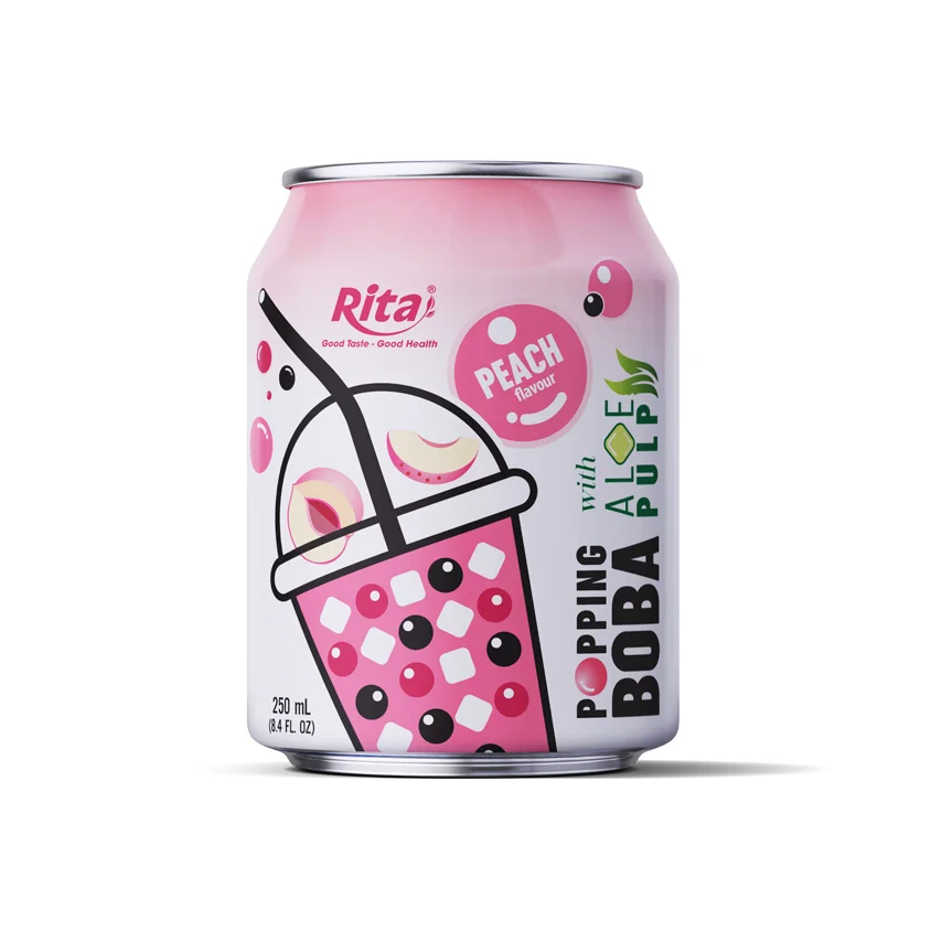 Hot Trending 8.4 fl oz Cans Popping Boba Bubble Tea Mix Peach - RITA ...