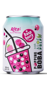 8.4 fl oz Cans Popping Boba with aloe pulp and raspberry