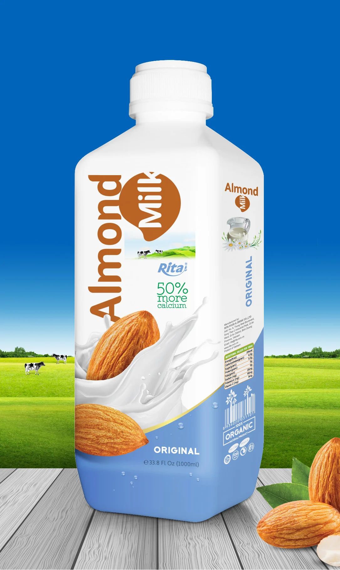 Almond milk Original 1000ml PP bottle